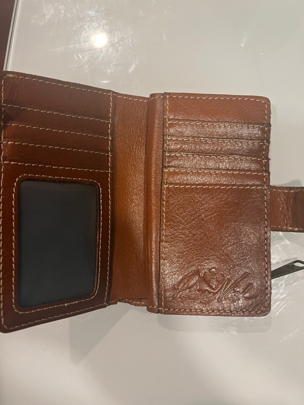 Patricia Nash Tan Leather Bifold Card & Key Holder